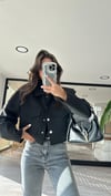 Siyah Zarf Cepli Crop Ceket