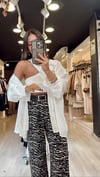 Siyah Zebra Desen Bol Paça Pantolon 