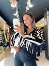 Siyah Zebra Desen Vatkalı Hırka 