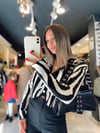 Siyah Zebra Desen Vatkalı Hırka 