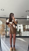 Taba Dikiş Detaylı Mini Deri Etek 