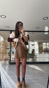 Taba Dikiş Detaylı Mini Deri Etek 