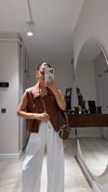 Taba Yandan Fermuarlı Deri Yelek