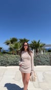 Taş Ajurlu Triko Elbise