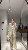 Taş Arka Lastikli Bol Paça Keten Pantolon 