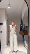 Taş Bel Lastikli Dikiş Detaylı Taşlı Pantolon