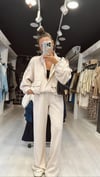 Taş Beli Lastikli Modal Kumaş Bol Paça Pantolon