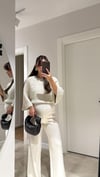 Taş Bisiklet Yaka Kısa Kol Marka Model Crop Kazak