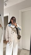 Taş Denim Detaylı Ön Düğmeli Trenç