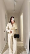 Taş Gold Düğmeli Asimetrik Ceket Pantolon Takım