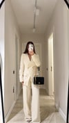 Taş Gold Düğmeli Asimetrik Ceket Pantolon Takım