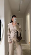 Taş Gold Düğmeli Triko Pantolon Takım
