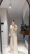 Taş Gül Broş Detaylı Pantolon Takım