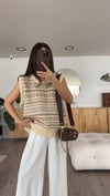 Taş Kahve Desenli Bisiklet Yaka Süveter