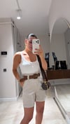 Taş Kemerli Keten Şort