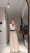 Taş Kendinden Kemerli Geniş Paça Pantolon