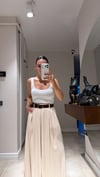 Taş Kendinden Kemerli Geniş Paça Pantolon