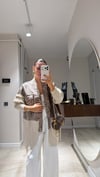 Taş Leopar Desenli Çıft Cepli Hırka