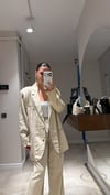 Taş Ön Cepli Keten Ceket