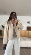 Taş Ön Fermuarlı Dik Yaka Marka Model Kaşe Ceket 