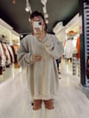 Taş Rengi Balıkçı Yaka Oversize Sweat