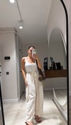 Taş Renk Bağcıklı Keten Şalvar Pantolon