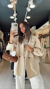 Taş Renk Balon Kol Oversize Ceket 
