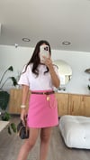 Toz Pembe Bisiklet Yaka Marka Model Basic Tişört