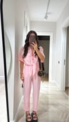 Toz Pembe Renk Paça Pens Detaylı Pantolon
