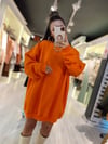 Turuncu Balıkçı Yaka Oversize Sweat