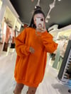 Turuncu Balıkçı Yaka Oversize Sweat