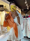 Turuncu Beyaz Garnili Oversize Gömlek
