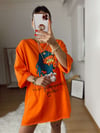 Turuncu Garfield Baskılı Tshirt