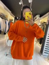 Turuncu Rengi Ravi Oversize Basic Sweat
