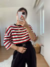 Üç Renk Çizgili Tisort