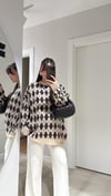 Vanilya Bordo Baklava Desen Oversize Kazak