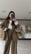 Vizon Çizgili Astarlı Blazer Ceket 