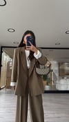 Vizon Çizgili Astarlı Blazer Ceket 