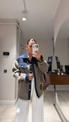 Vizon Denim Detaylı Buklet Ceket
