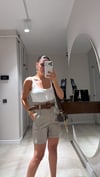 Vizon Kemerli Keten Şort