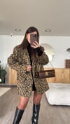 Vizon Leopar Desen Çift Cepli Ceket