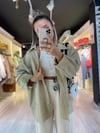 Vizon Poplin Kumaş Düşük Omuzlu Oversize Gömlek