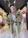 Vizon Poplin Kumaş Düşük Omuzlu Oversize Gömlek