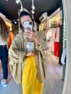 Vizon Renk Cepli Düşük Omuz Oversize Gömlek