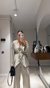 Vizon V Yaka Düğmeli Pantolon Takım