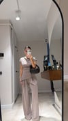 Vizon Yan Büzgülü Bluz Pantolon Takım