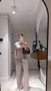 Vizon Yan Büzgülü Bluz Pantolon Takım