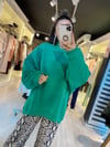 Yeşil Arkası Uzun Salaş Sweat