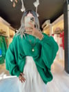 Yeşil Balon Kol Oversize Kazak