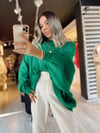 Yeşil Balon Kol Oversize Kazak